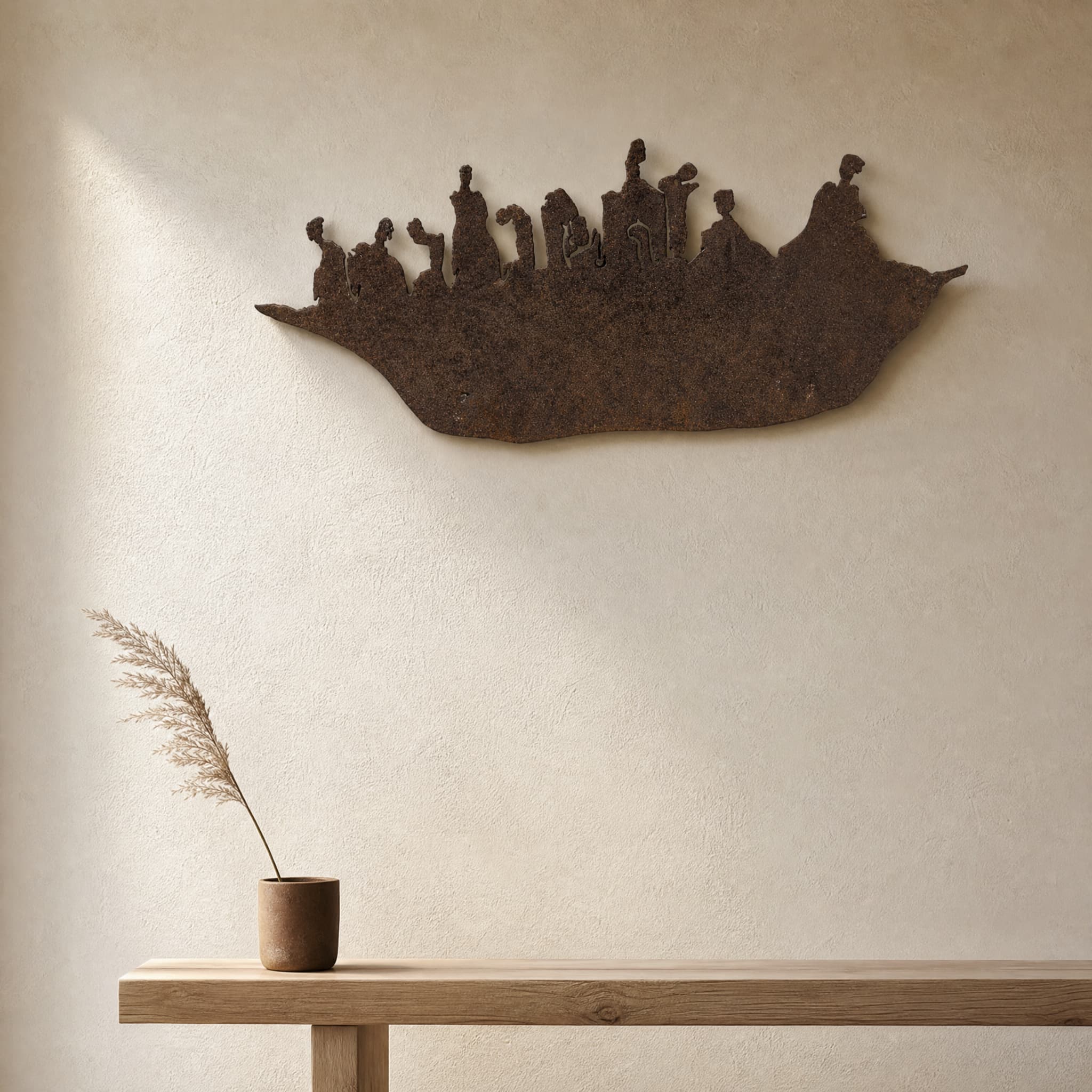Ships - Noah's Ark | Iron Wall Sculpture, Rust Finish