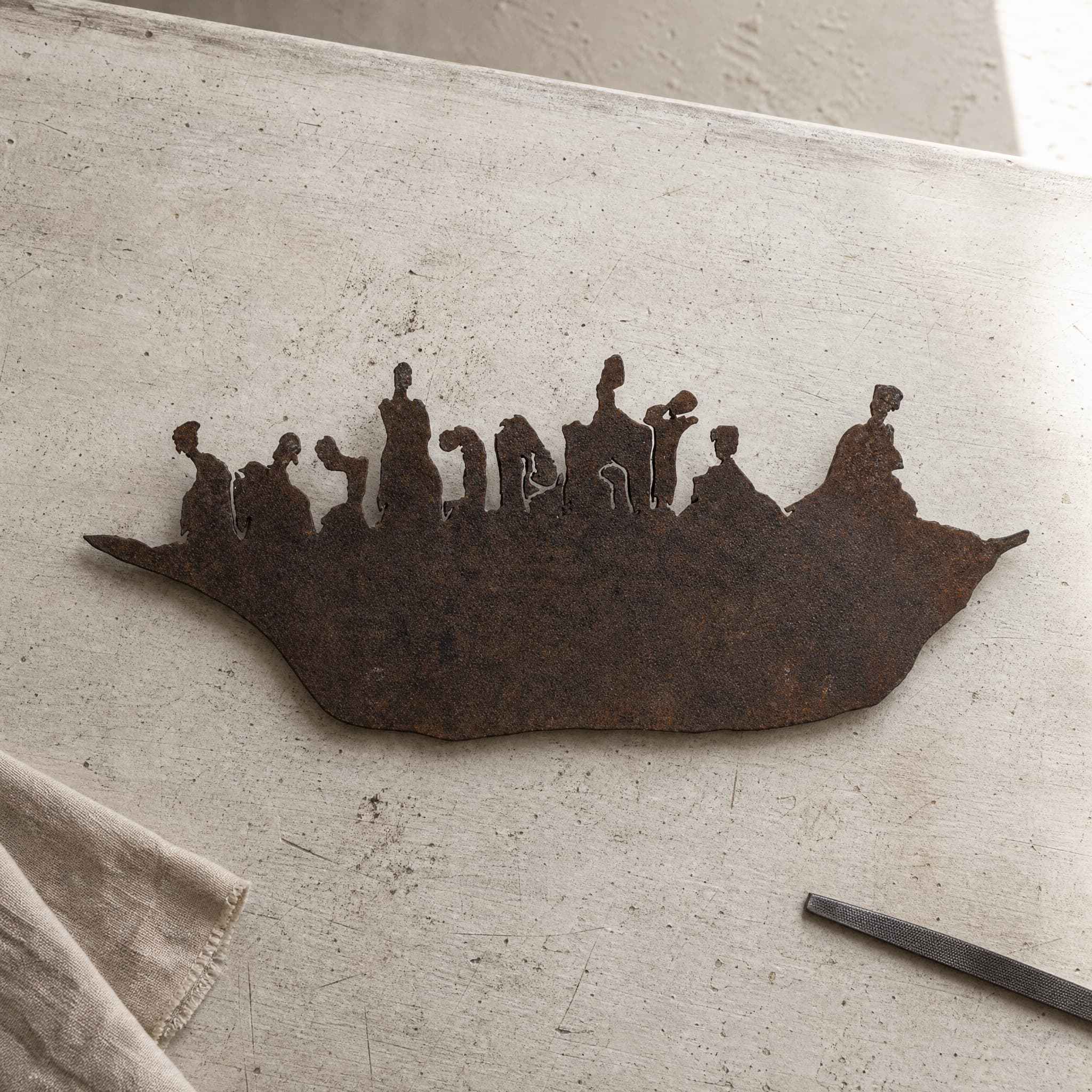 Ships - Noah's Ark | Iron Wall Sculpture, Rust Finish